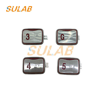 ปุ่มกดสี่เหลี่ยมผืนผ้า Sigma MTD265 สำหรับลิฟต์ LG/XIZI OTIS พร้อมอักษรเบรลล์และปลั๊กอิน 3 พิน