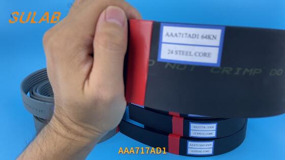 สายพานเหล็กแรงดึงลิฟต์ Otis AAA717AD1 สายพานส่งกำลังทนทานต่อการสึกหรอแรงสั่นสะเทือนต่ำสำหรับยกตู้ลิฟต์
